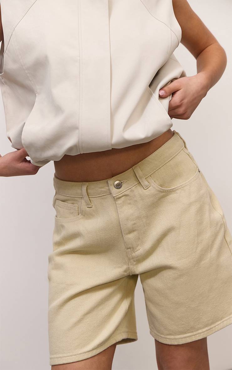 Butter Yellow Short En Jean Taille Basse