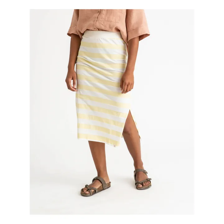 Matona Jupe Jersey Rayures Coton Bio | Jaune pâle
