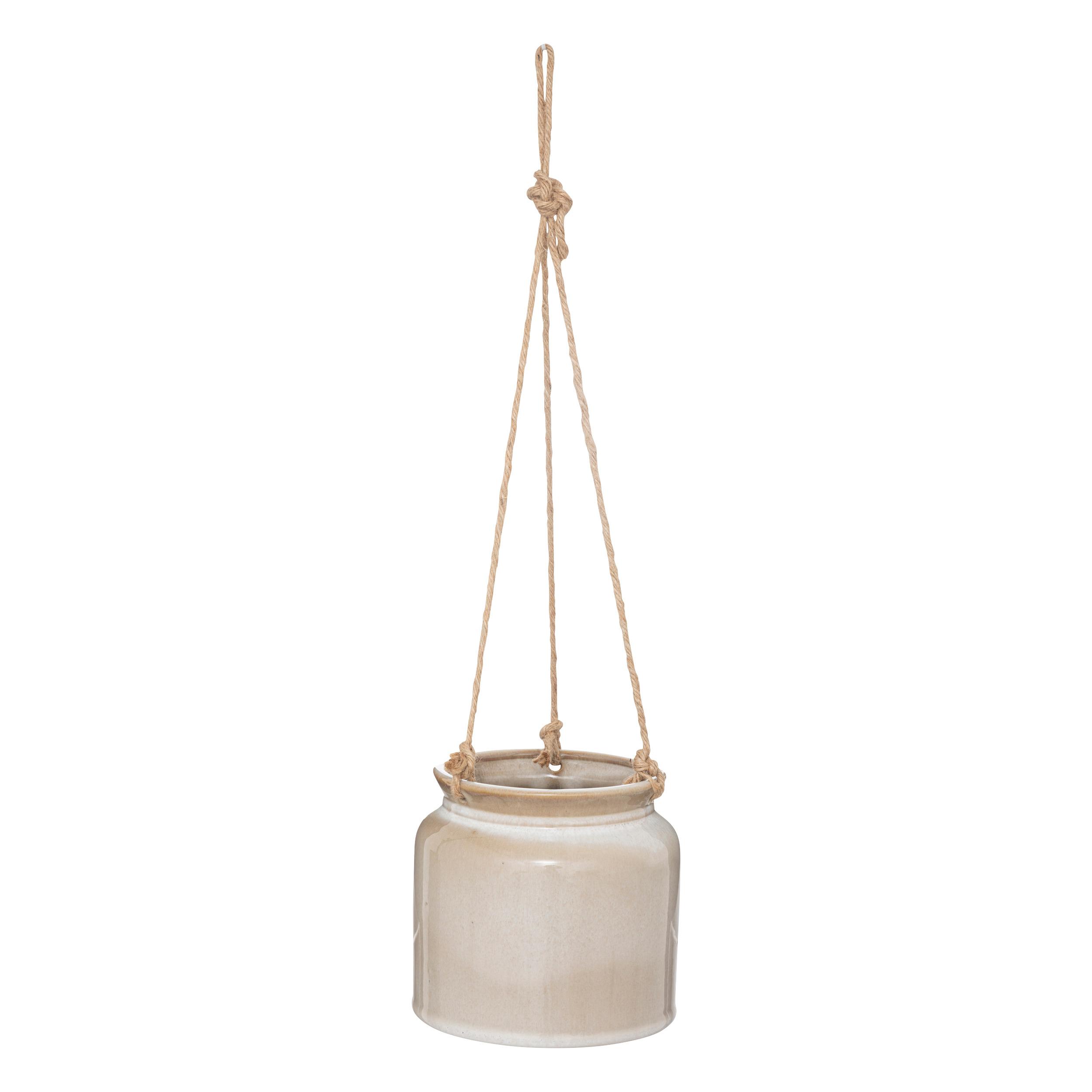 POT SUSPENDU CERAMIQUE REACTIVE BOTANIC BLANC D.14CM