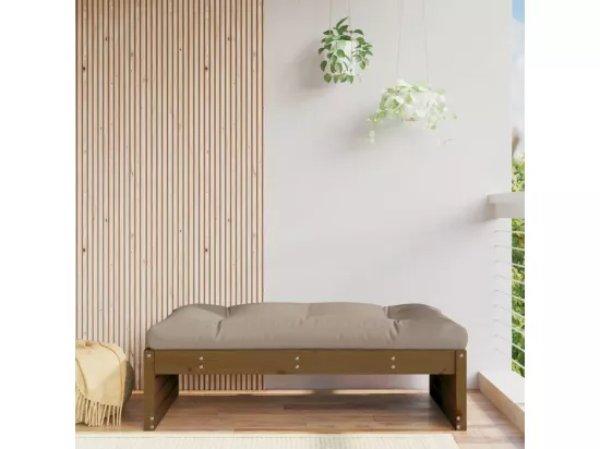 Repose-pied de jardin 120x80 cm marron miel bois de pin massif