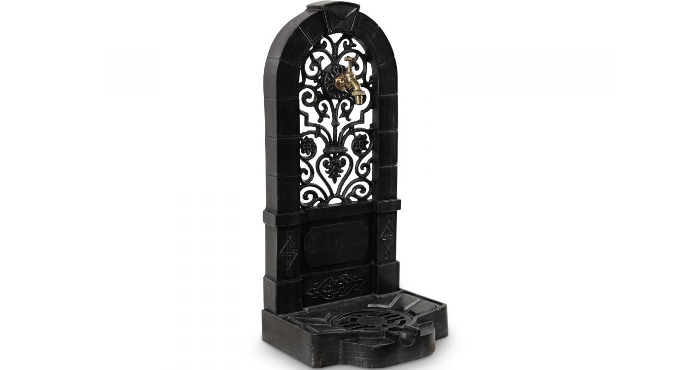 Fontaine de jardin fonte gris 35.5x31x74.5cm