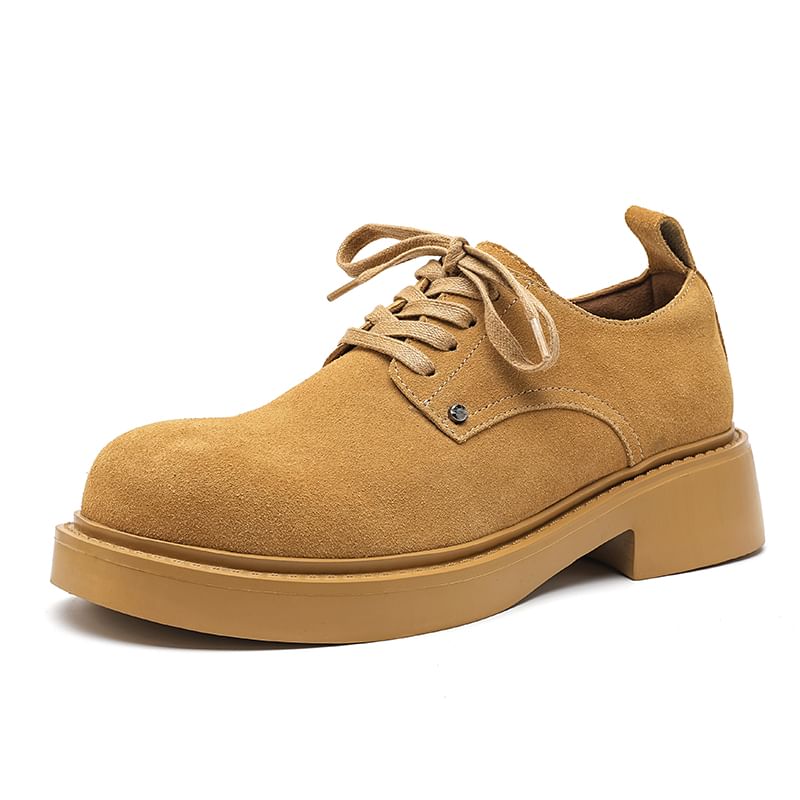 VEAZ - Veterschoenen met imitatieleren plateauzool