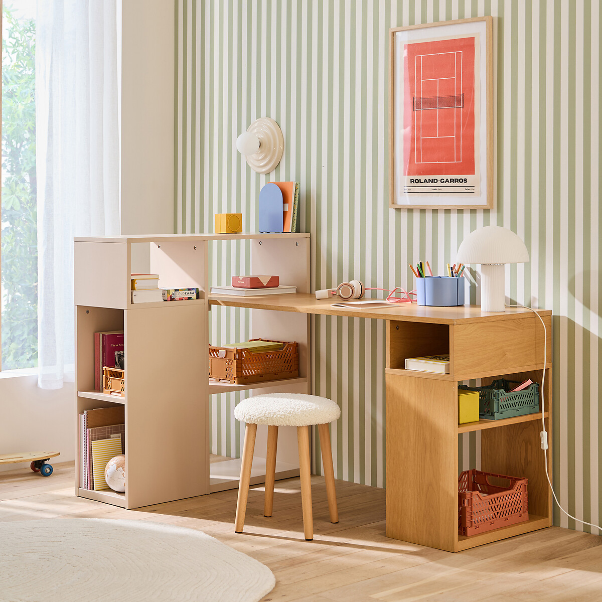 LA REDOUTE INTERIEURS<br>Mesa reversível de canto com arrumação, Biface