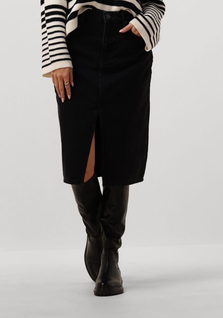 OBJECT zwarte object  objharlow midi denim skirt