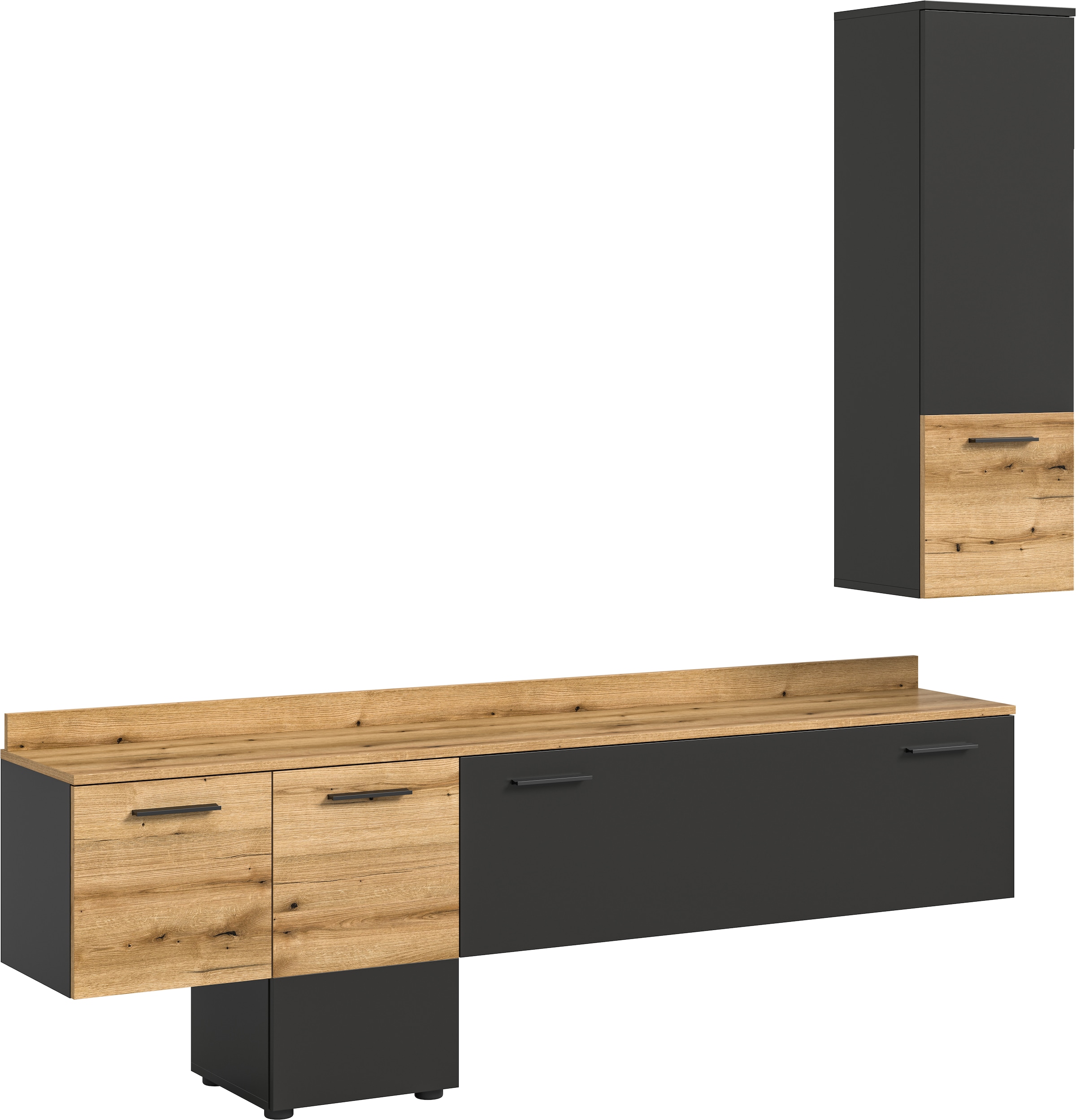 INOSIGN Wohnwand »Laport, Breite 195cm, inkl. 1 Lowboard mit indirekter Beleuchtung &« 2 Stk. tlg.