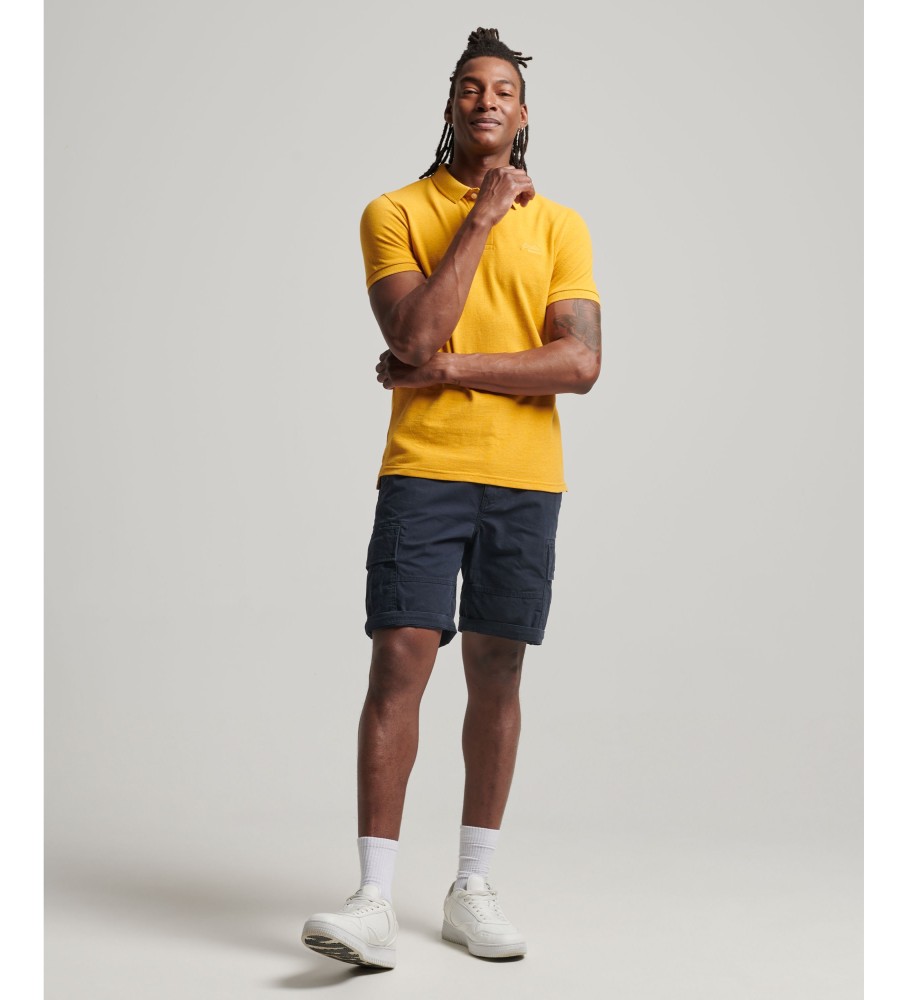 Camisa polo Superdry Classic amarela em piqué