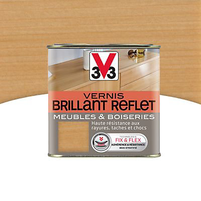 Vernis meubles et boiseries V33 Brillant reflet chêne clair brillant 0,5L