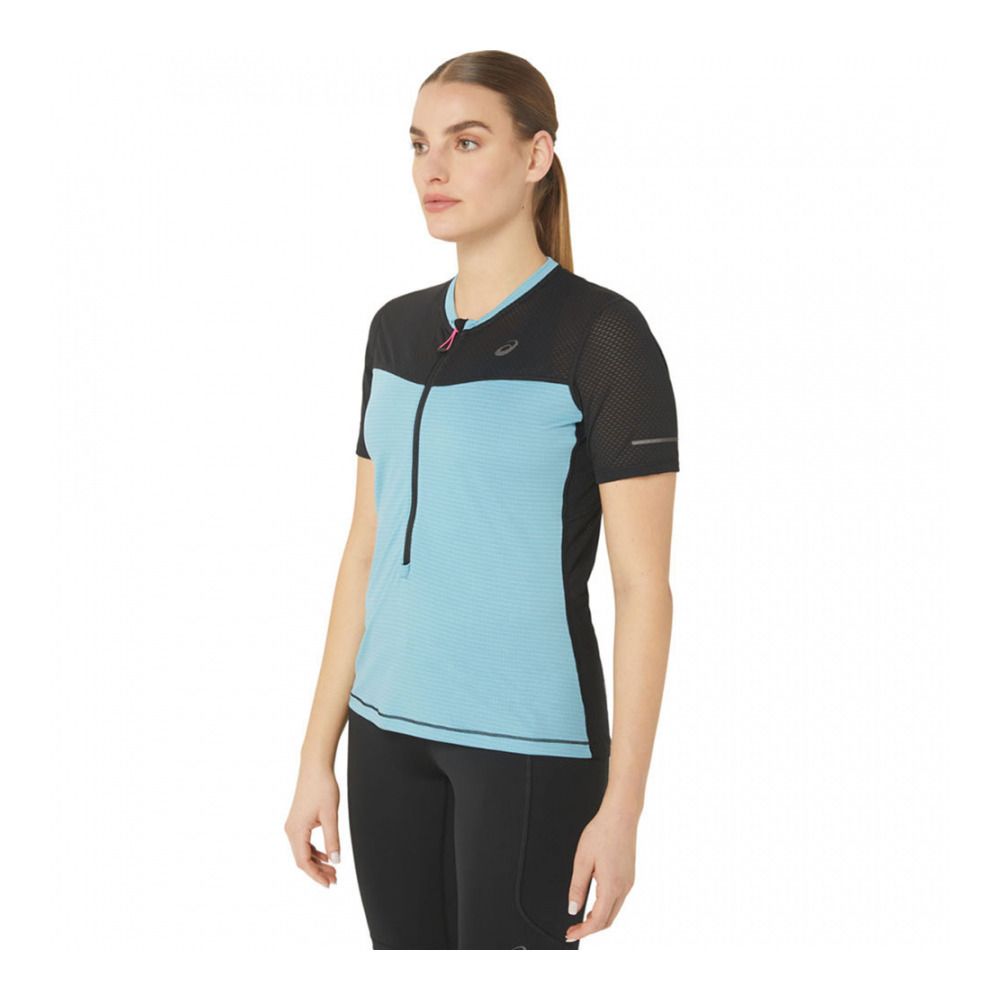 Asics FUJITRAIL - Maillot Femme performance black/gris blue