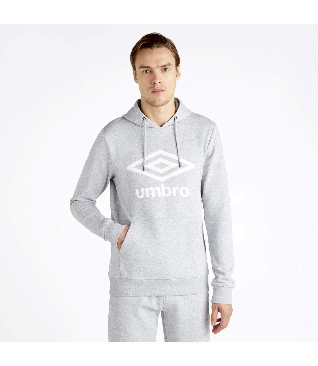Umbro - Sweat à capuche TEAM - Homme (Gris chiné / Blanc) - UTUO1827
