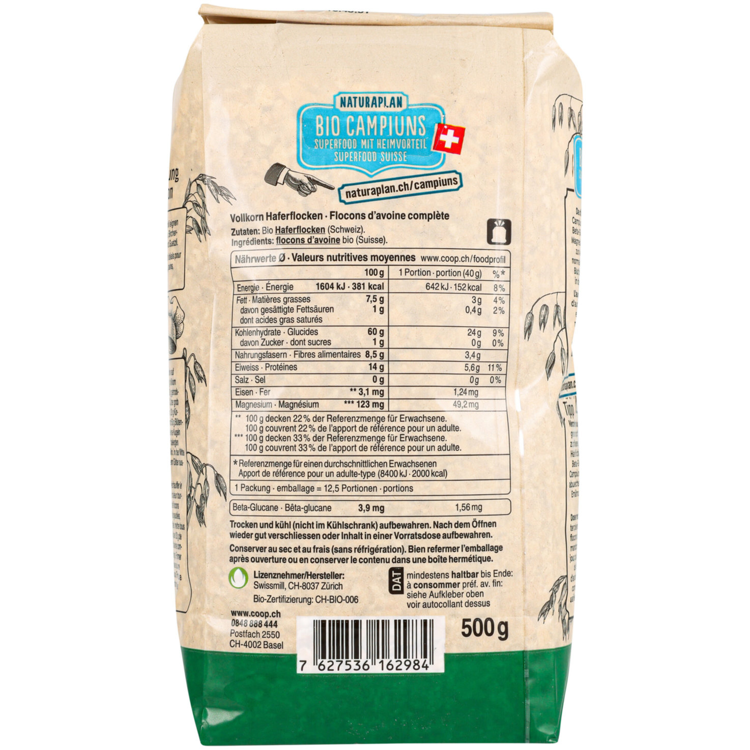 Naturaplan Bio Campiuns Schweizer Haferflöckli