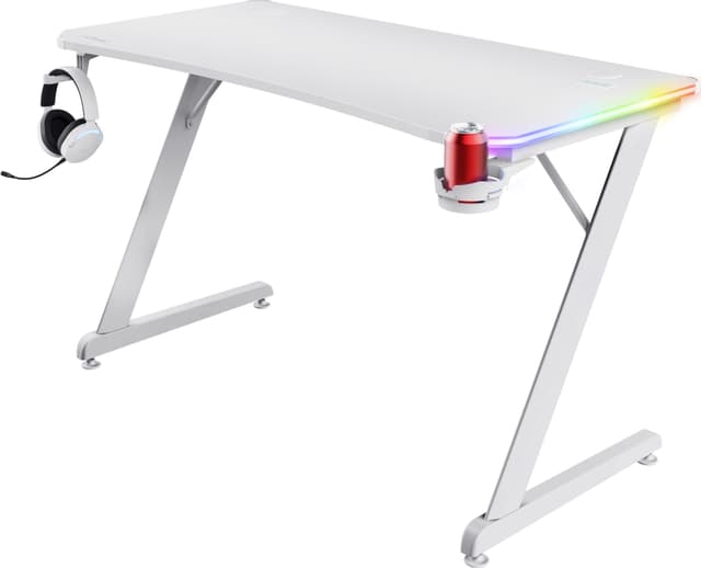 Trust GXT709 LUMINUS RGB gaming skrivebord (hvid)
