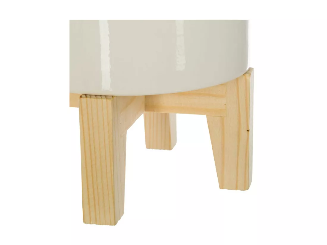 Plante artificielle Palmier dans un pot en céramique pied en bois H 72 cm