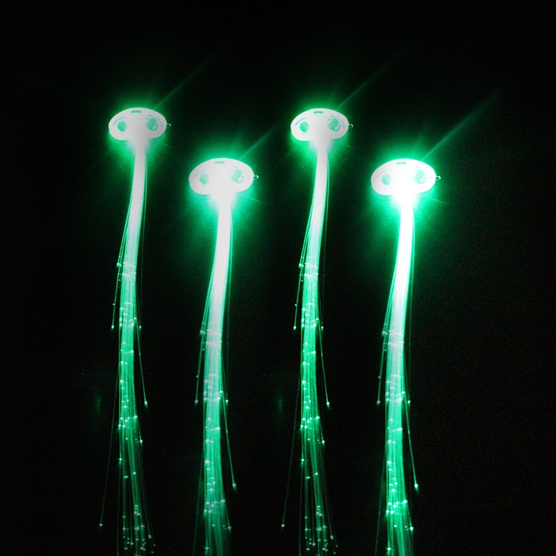 (35cm) Leuchtende LED Haar Light Silvester / Party / Disco / Fasnacht Extencions  - Grün