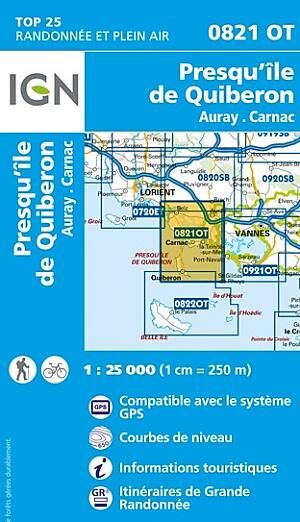 IGN - TOP 25 0821 OT PRESQU ILE DE QUIBERON 1 25000