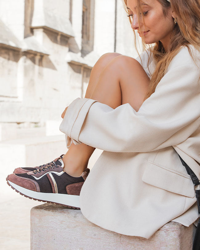 Basket femme camel à lacets - Felicia