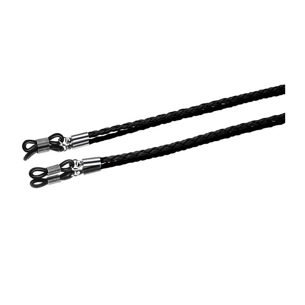 (70cm) Eyewear Halter Brillenkette Sonnenbrillenband Leder Nackenkordel - Schwarz