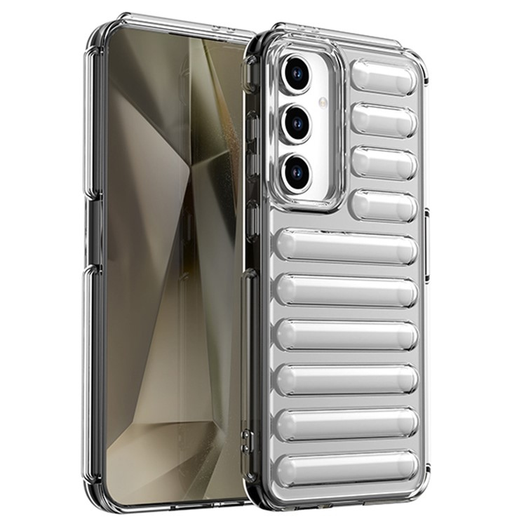 Samsung Galaxy S24 FE Gepolsterte 3D Puffer Gummi Case Hülle - Transparent
