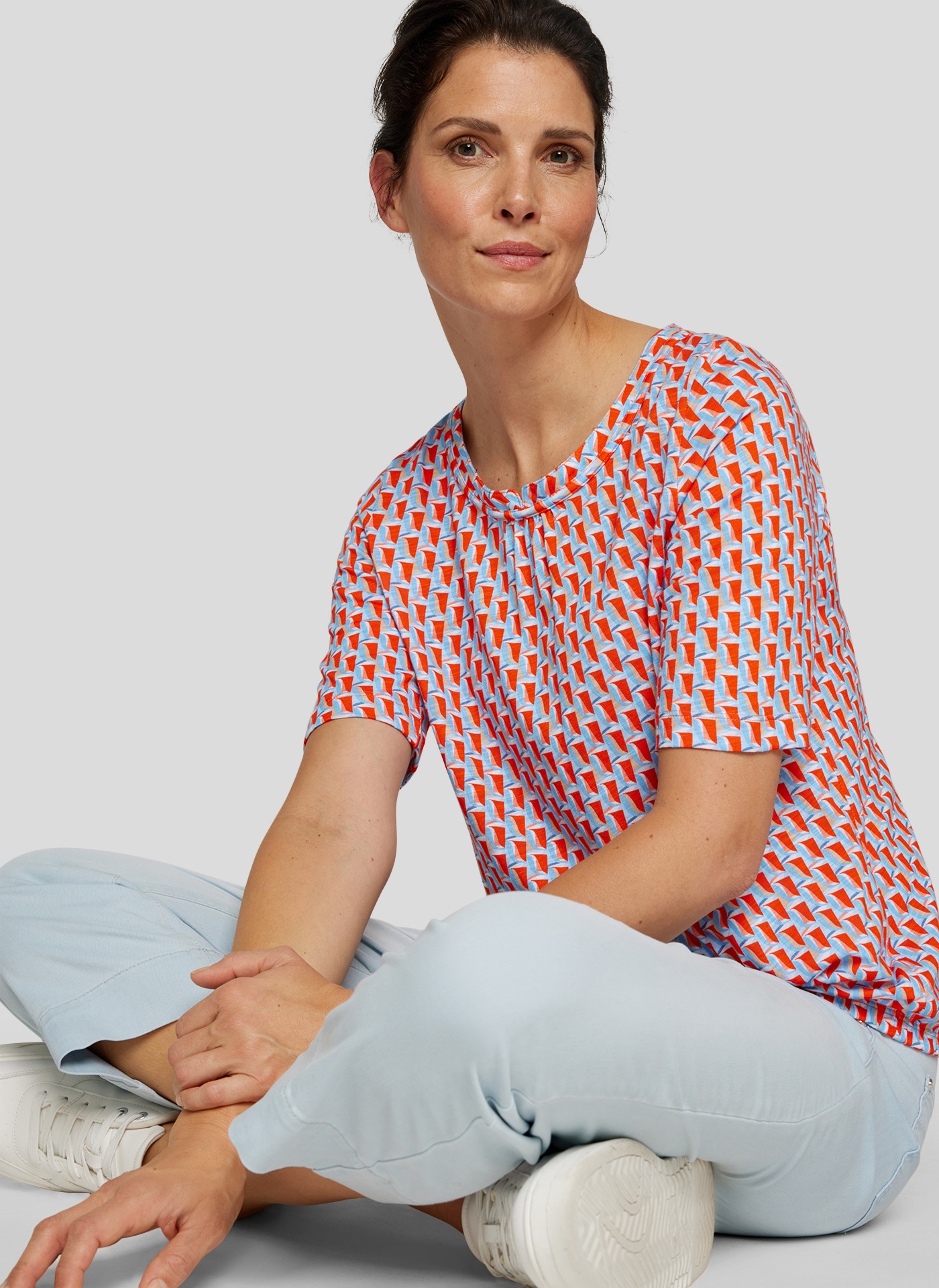 Rabe Rundhalsshirt , mit grafischem Muster