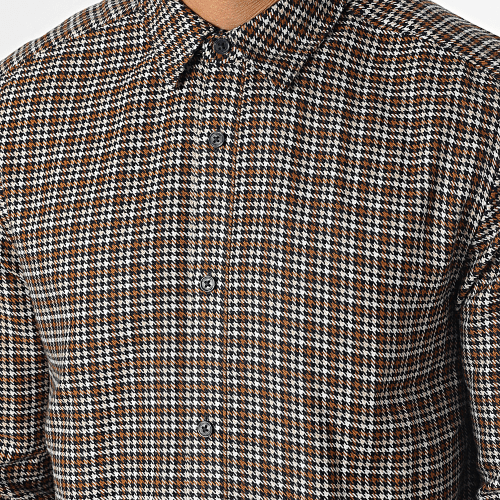 Chemise Manches Longues A Carreaux Tevin 22023025 Marron