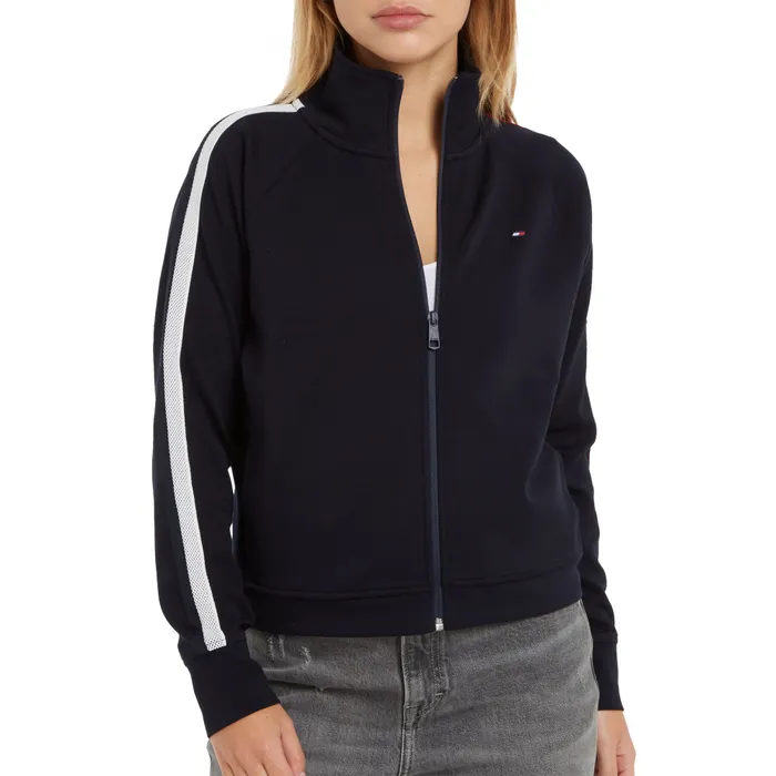 Tommy Hilfiger Regular Interlock Tape Zip Sweatvest Dames