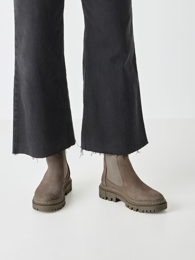 Leren Chelseaboot - grijs