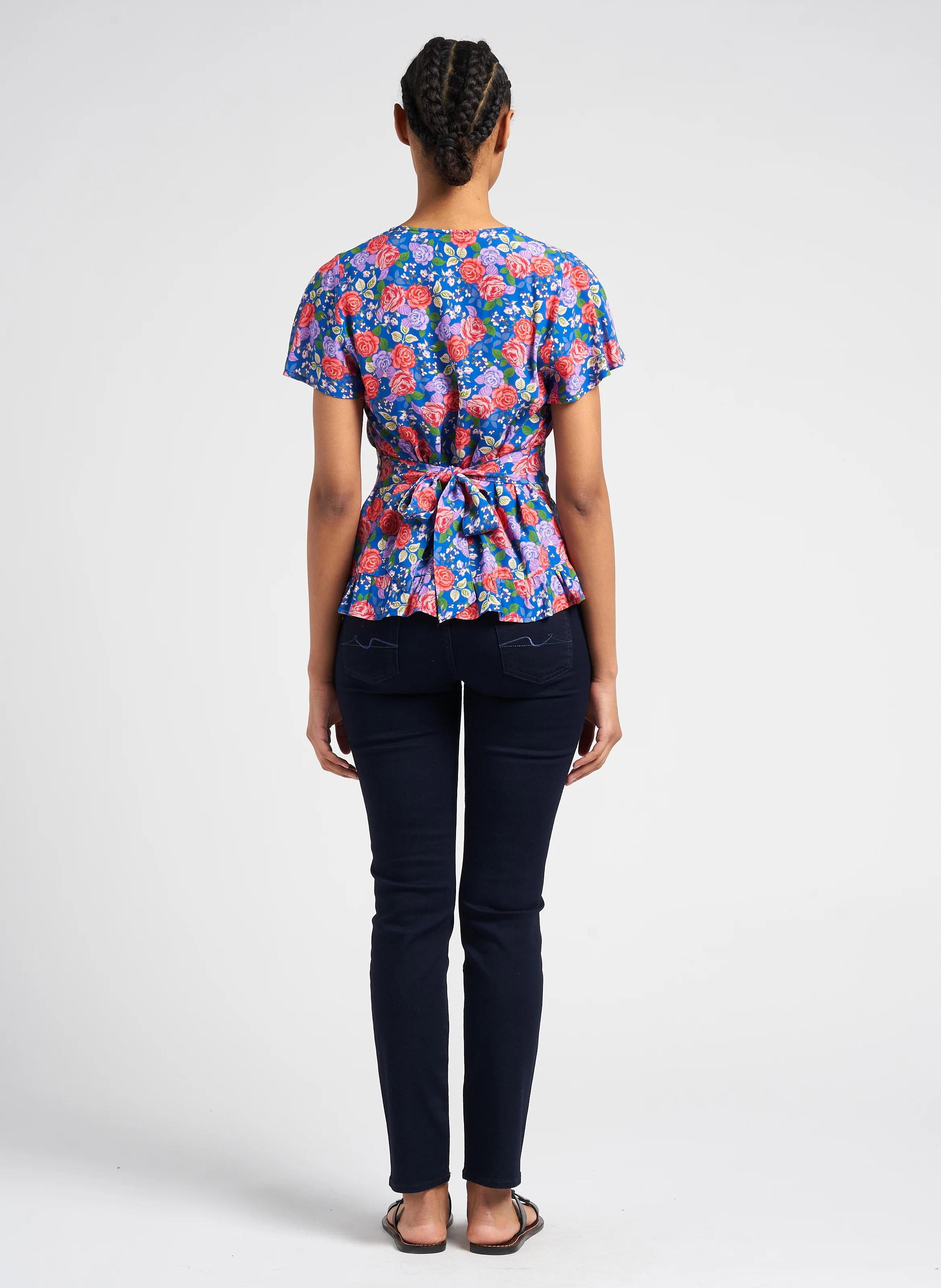 ROXANNE MAJESTY - Jean slim taille mi-haute en coton mélangé| Bleu
