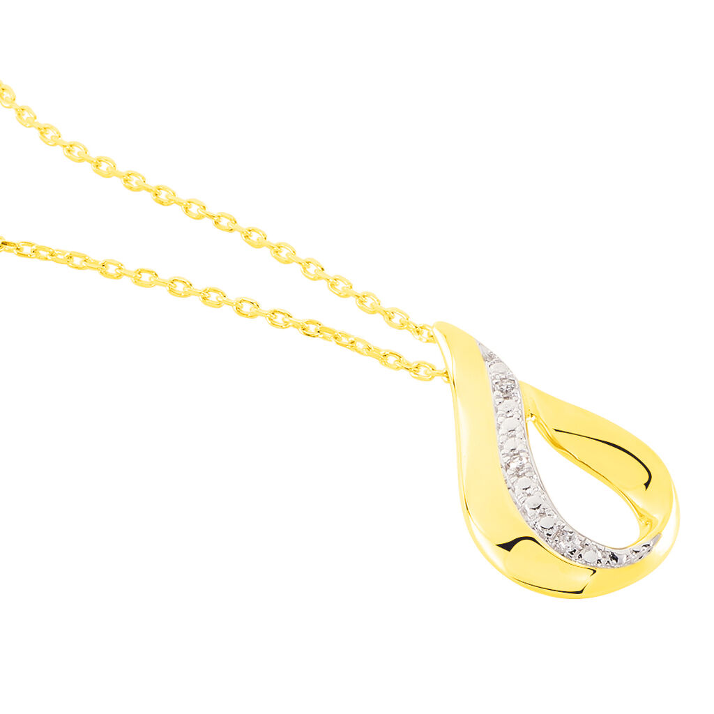Collier Goccie Or Jaune Diamant