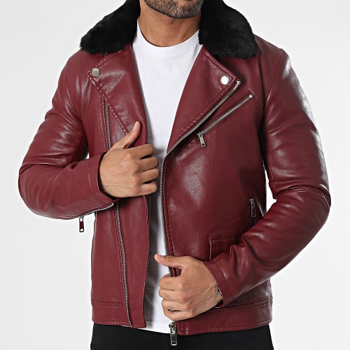 Veste Biker Bordeaux