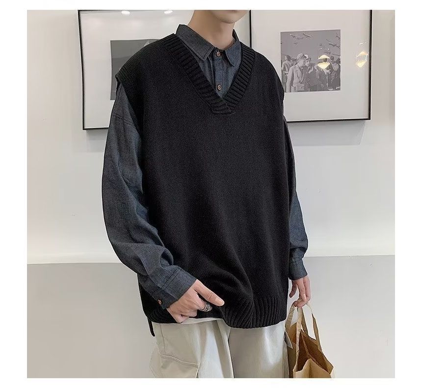 Sinlarity - V-hals effen losvallend vest