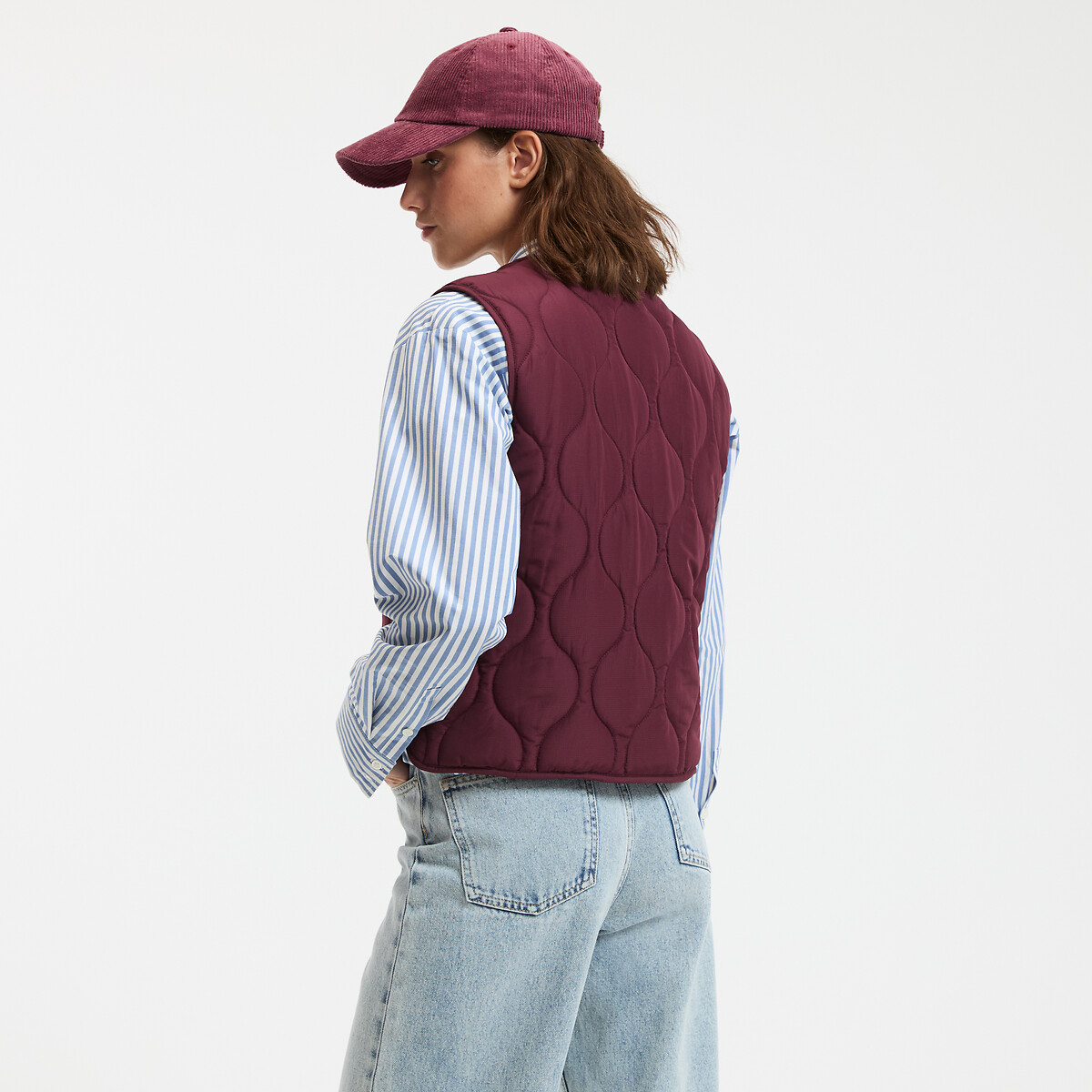 COLEÇÕES LA REDOUTE<br>Colete com fecho de botão de pressão