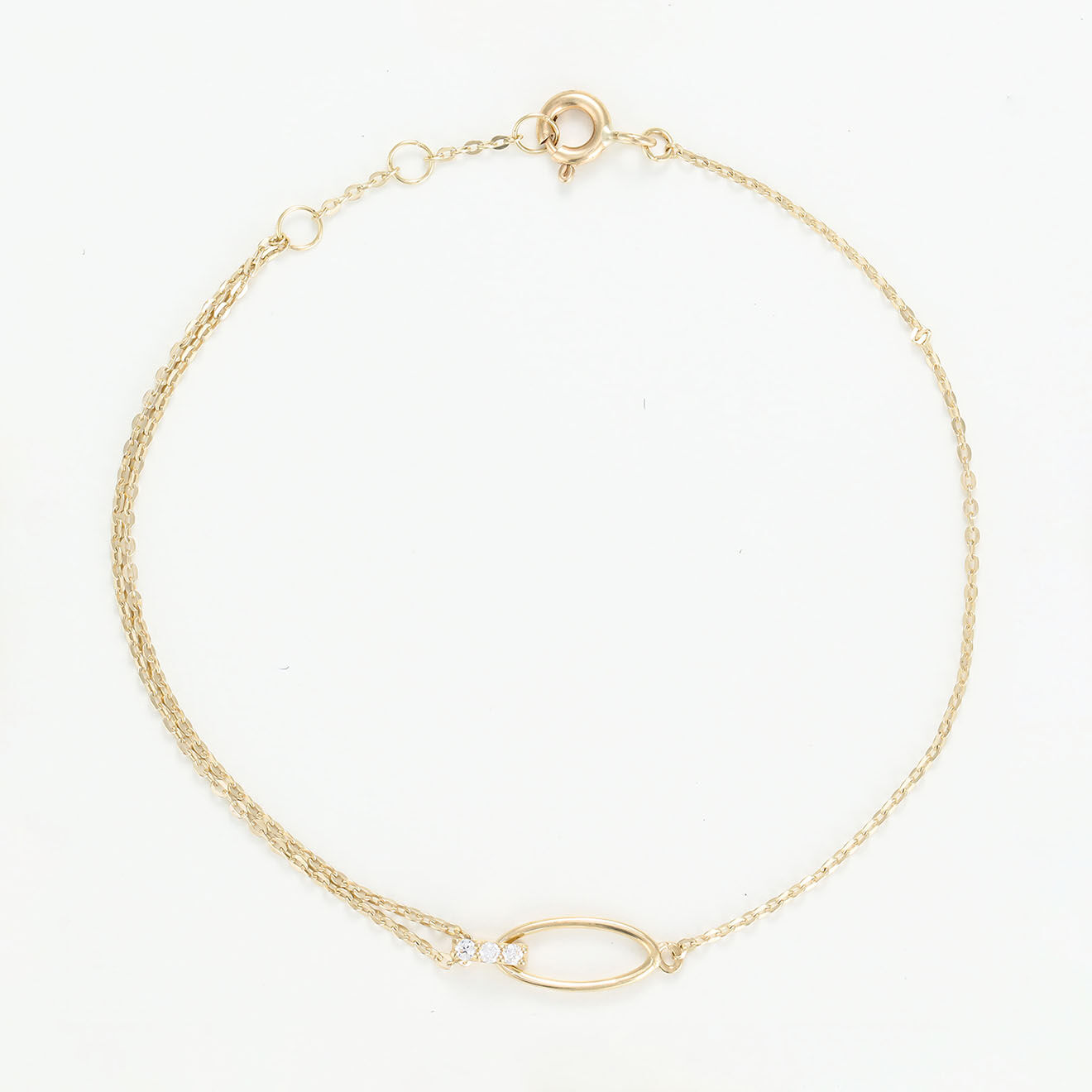 Oro di Oro Bracelet Angelia Zirconium or jaune