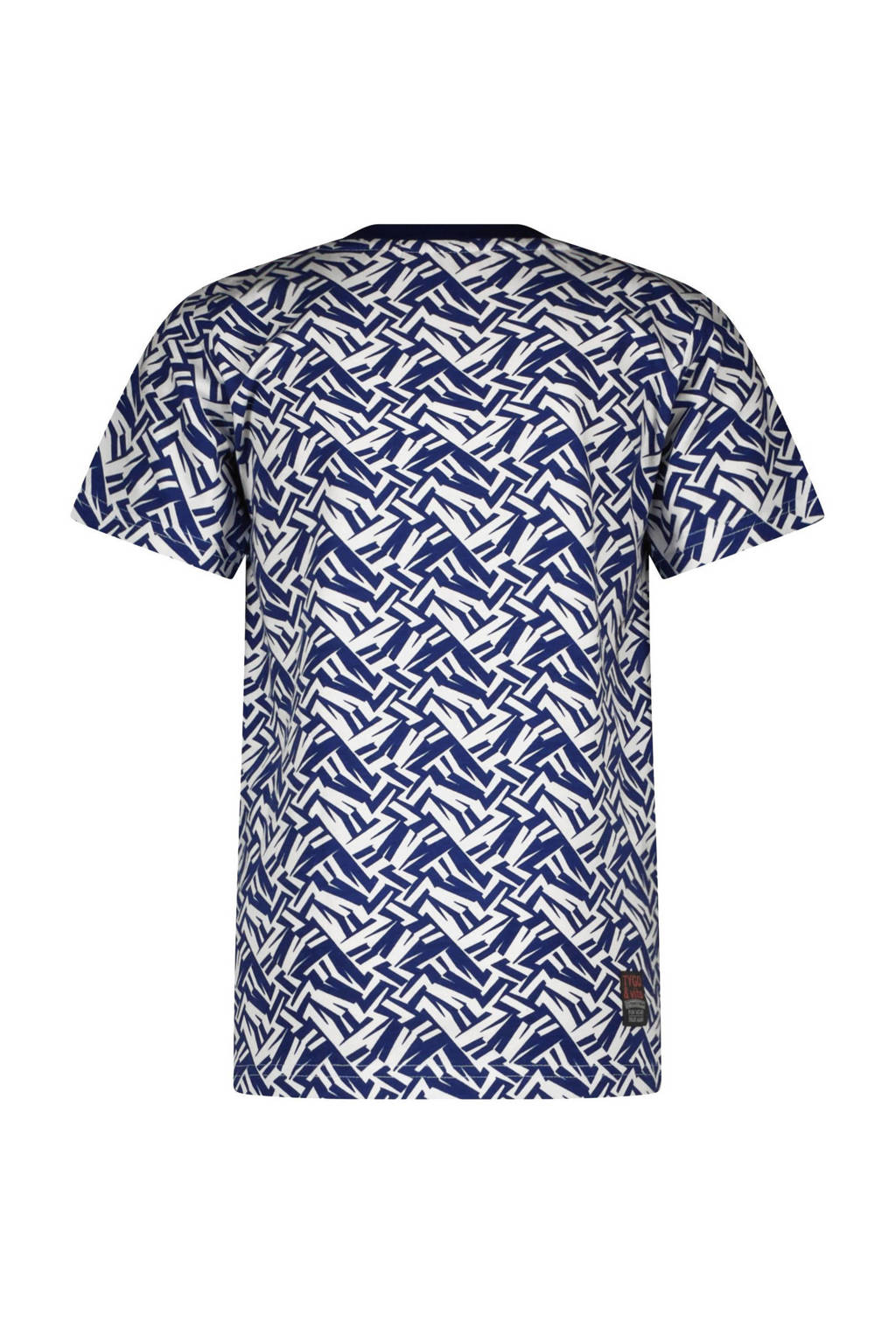 TYGO & vito T-shirt met all over print blauw