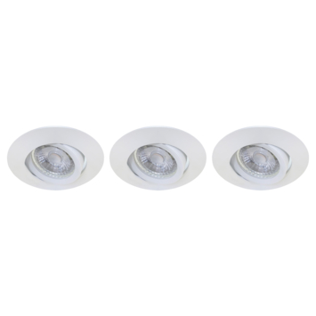 Karwei inbouwspot rond wit set van 3