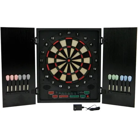 BEST Sporting Elektronische Dartscheibe Glasgow mit 12 Dartpfeilen und LED Display