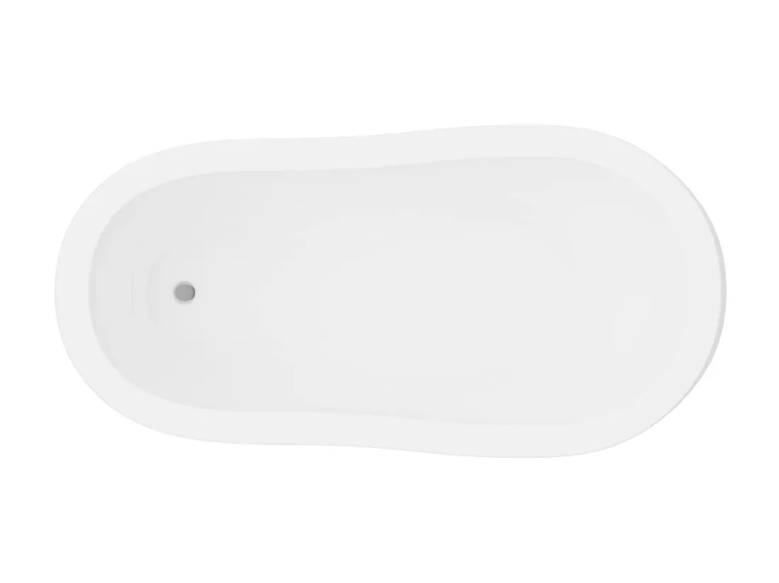 Baignoire îlot rétro avec pieds de lion blancs - 200 L - 145 x 74 x 77 cm - Blanche - NISOS II