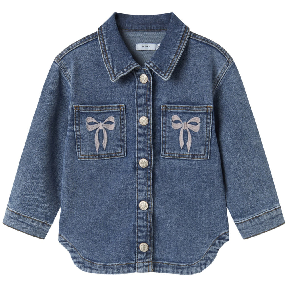 Køb Name It Medium Blue Denim Bow Embroidery Nmfdevi Dnm Emb Jakke 1224-Sm K