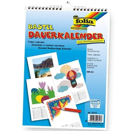 Folia Dauerkalender mit Spiralbindung, A4, weiß