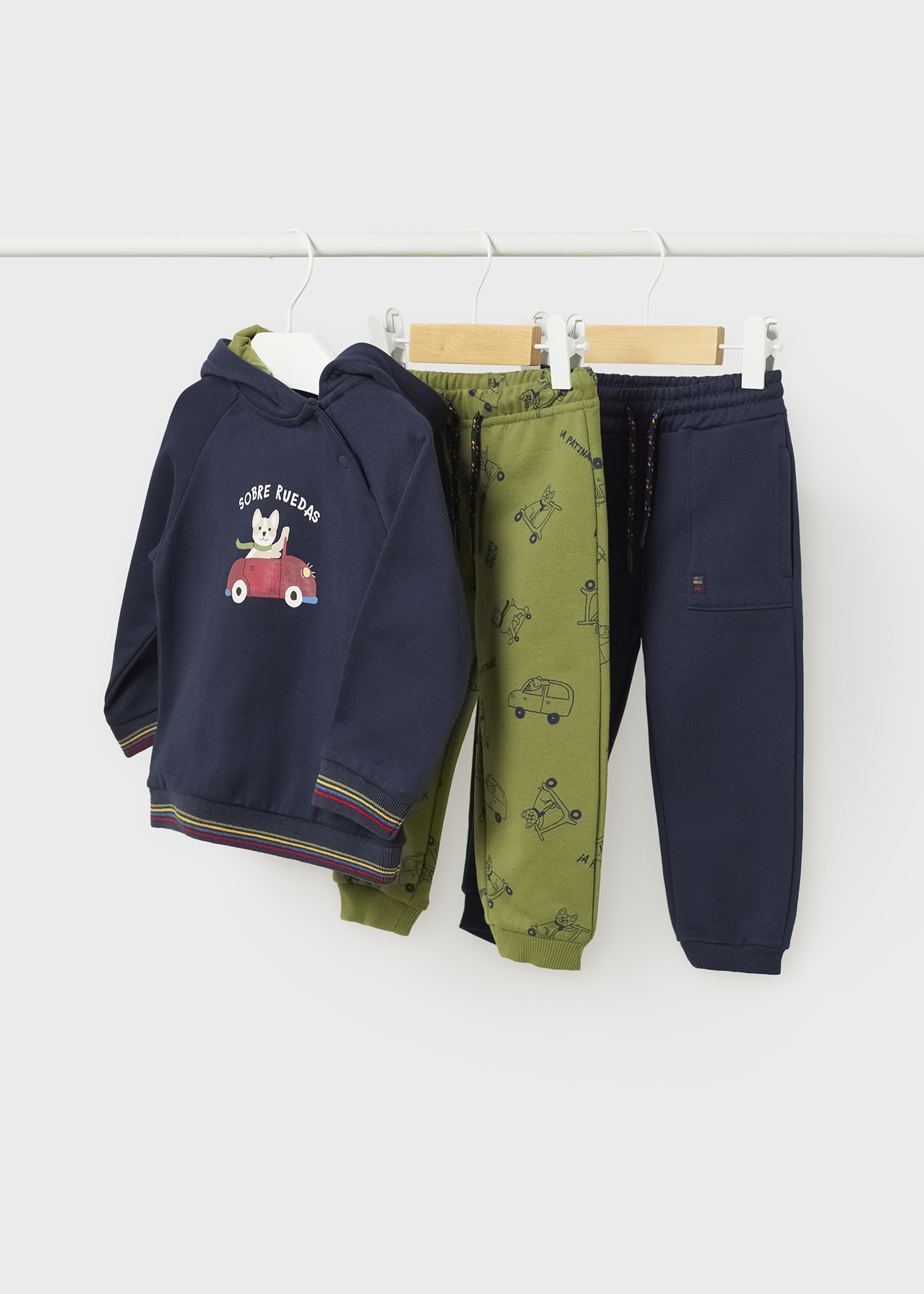 Conjunto de moletom infantil de 3 peças