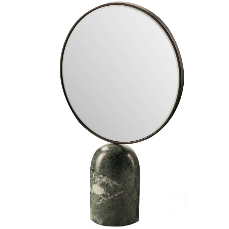 POLSPOTTEN Mirror round marble green tafelspiegel