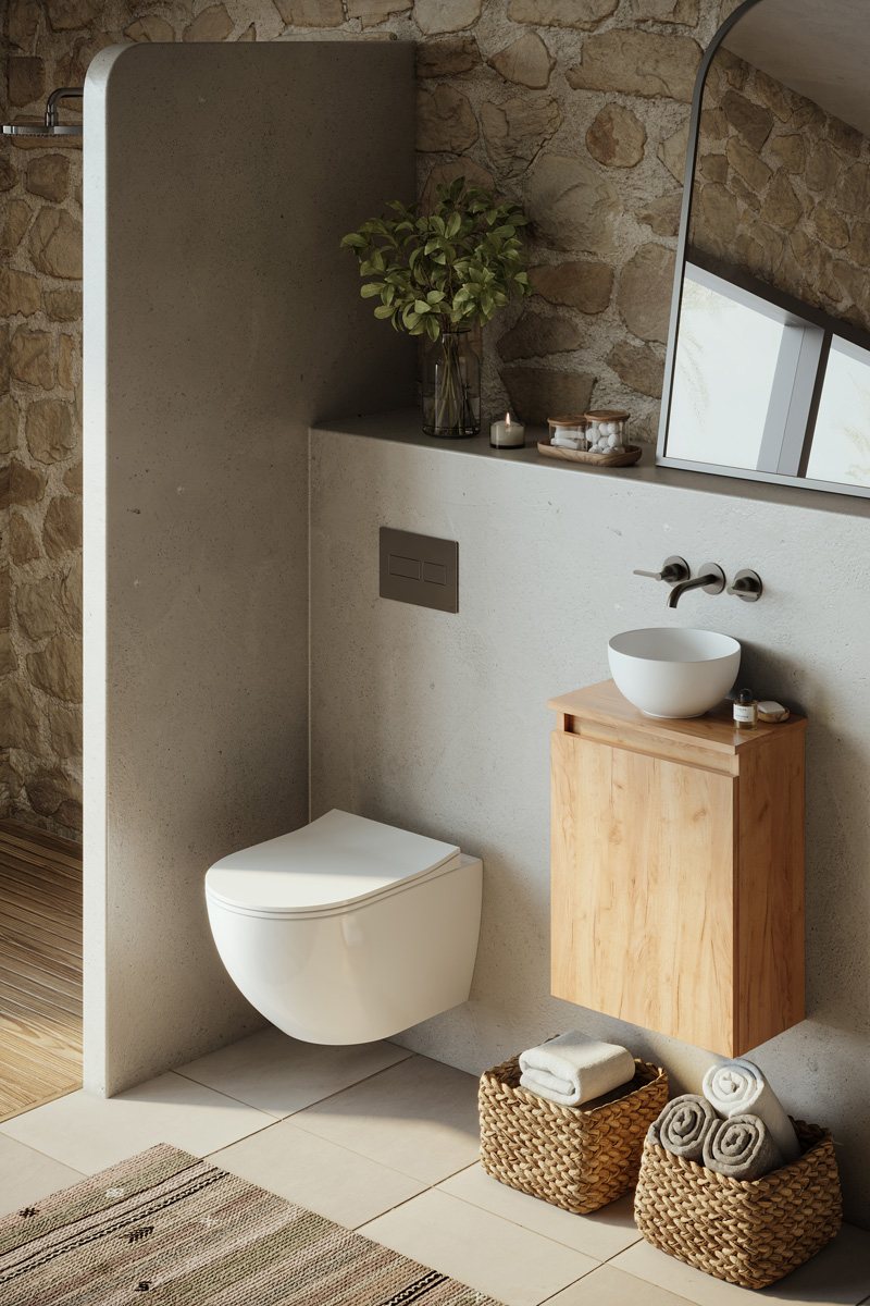 Saniclear Micro waskom voor toilet 23cm mat wit