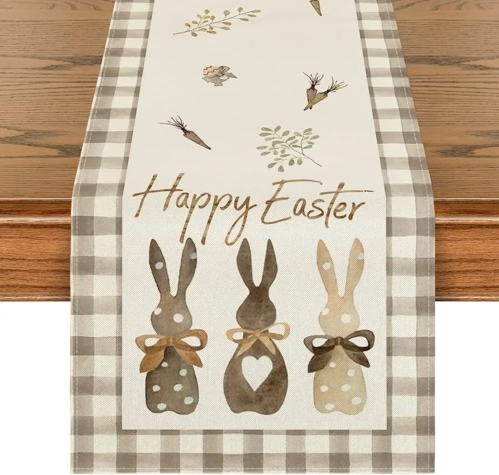 (181x33cm) Oster Tischläufer Frühlings Tischtuch Home Deko - Happy Easter