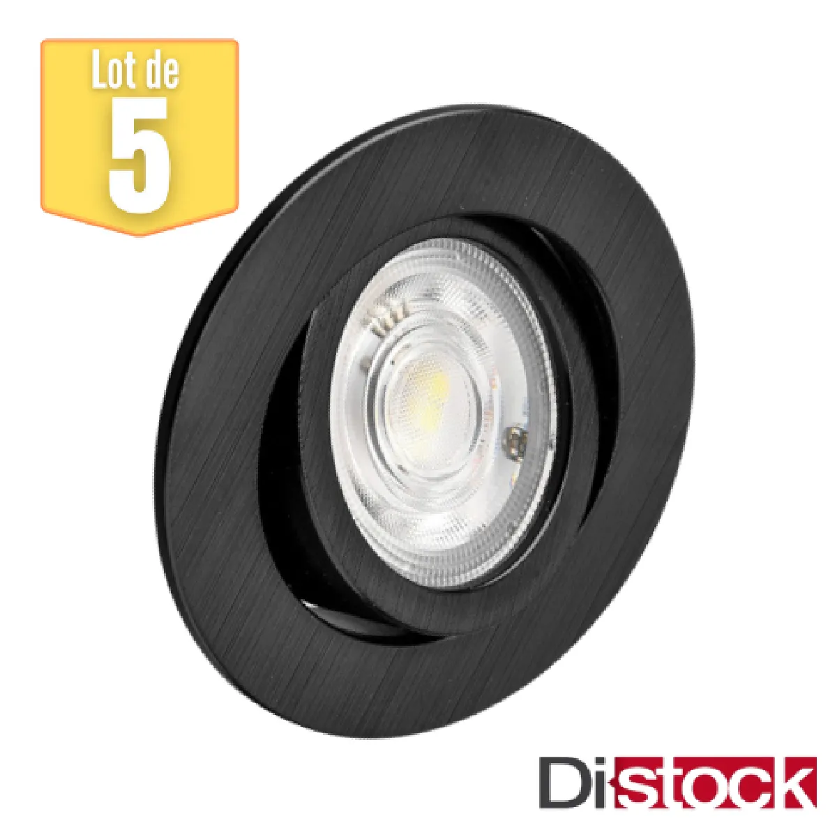 BRAYTRON Spot LED encastrable rond noir - 7W