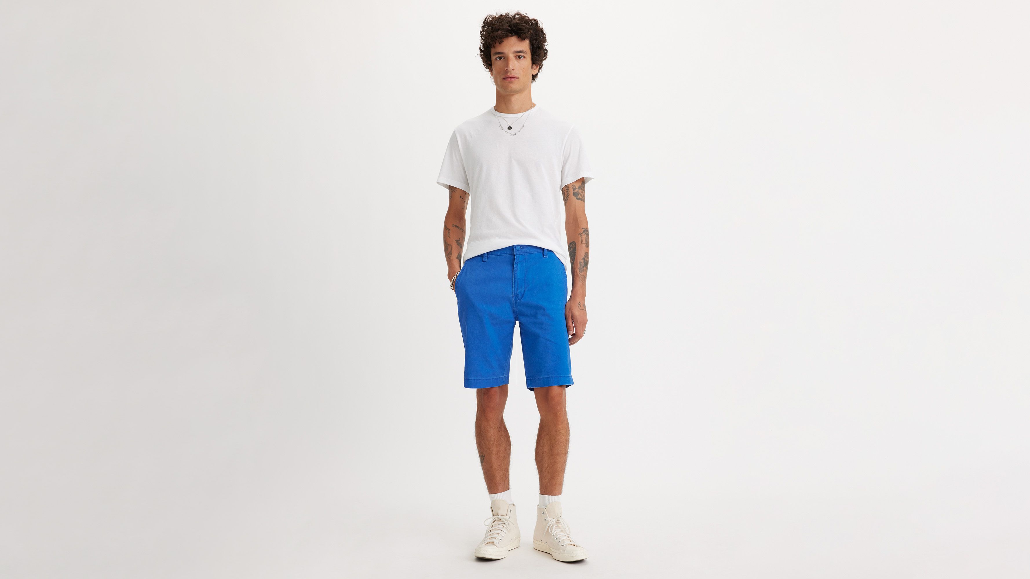 Short XX chino Standard fuselé - Beaucoup Blue Stretch Canvas - Bleu