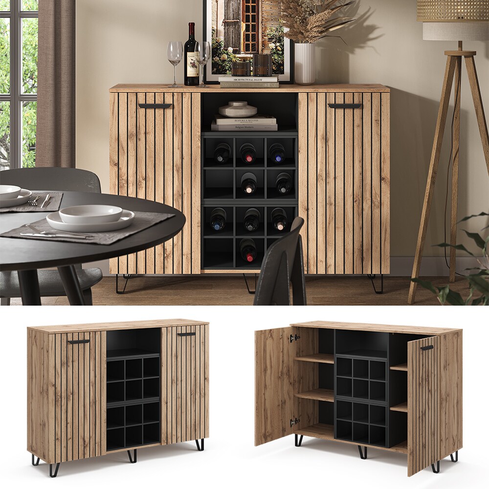 Vicco Sideboard Amber Eiche Wotan 134 x 100 cm mit 2 Türen