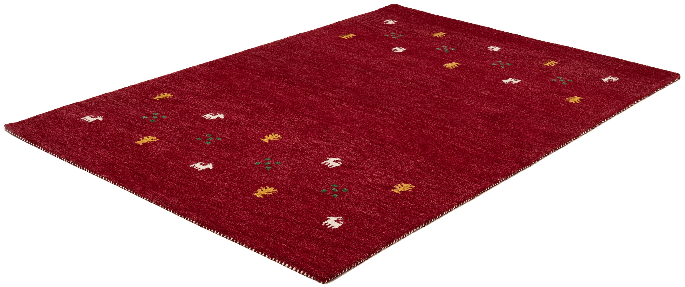 THEKO Wollteppich »Gabbeh Motiv, Handgefertigt, Teppich, Tiermotiv,  reine Wolle« rechteckig 14 mm Höhe reine Wolle, handgewebt, Wohnzimmer, Schlafzimmer, Esszimmer