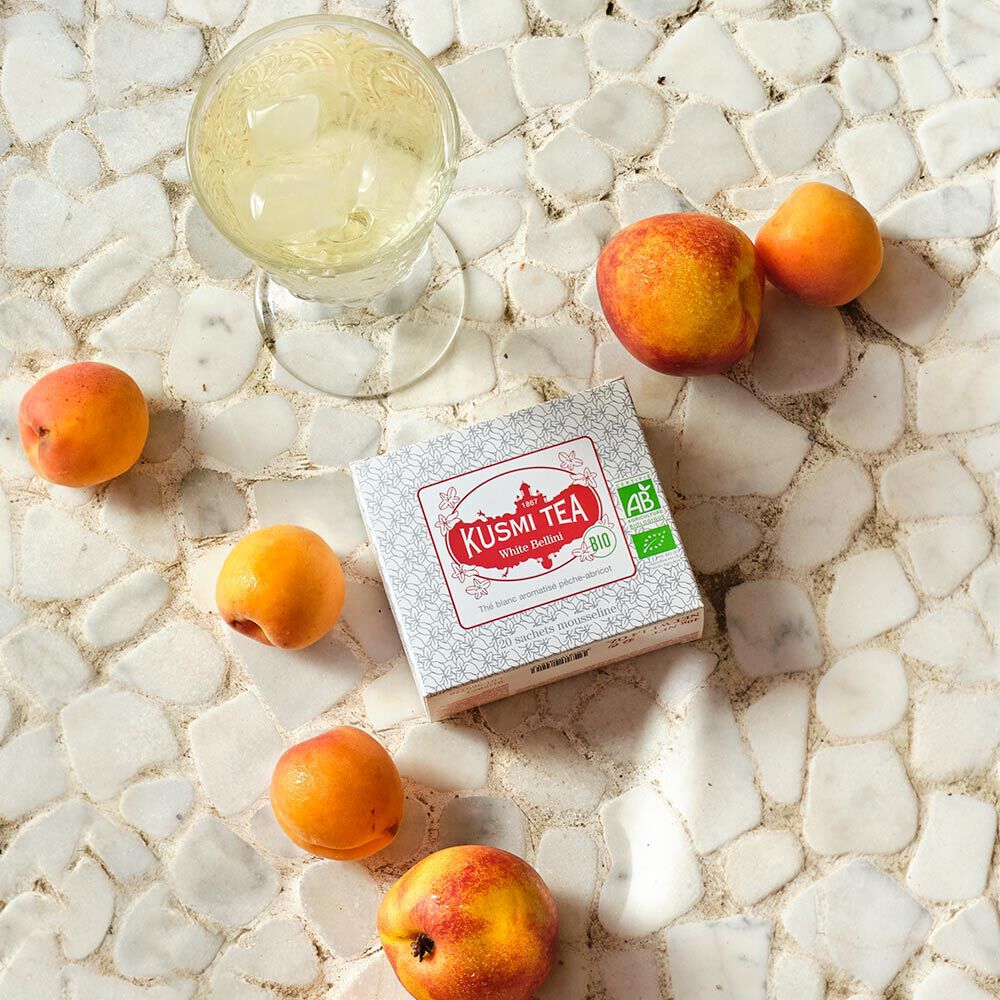 White Bellini-Thé blanc bio, pêche, abricot 20 sachets