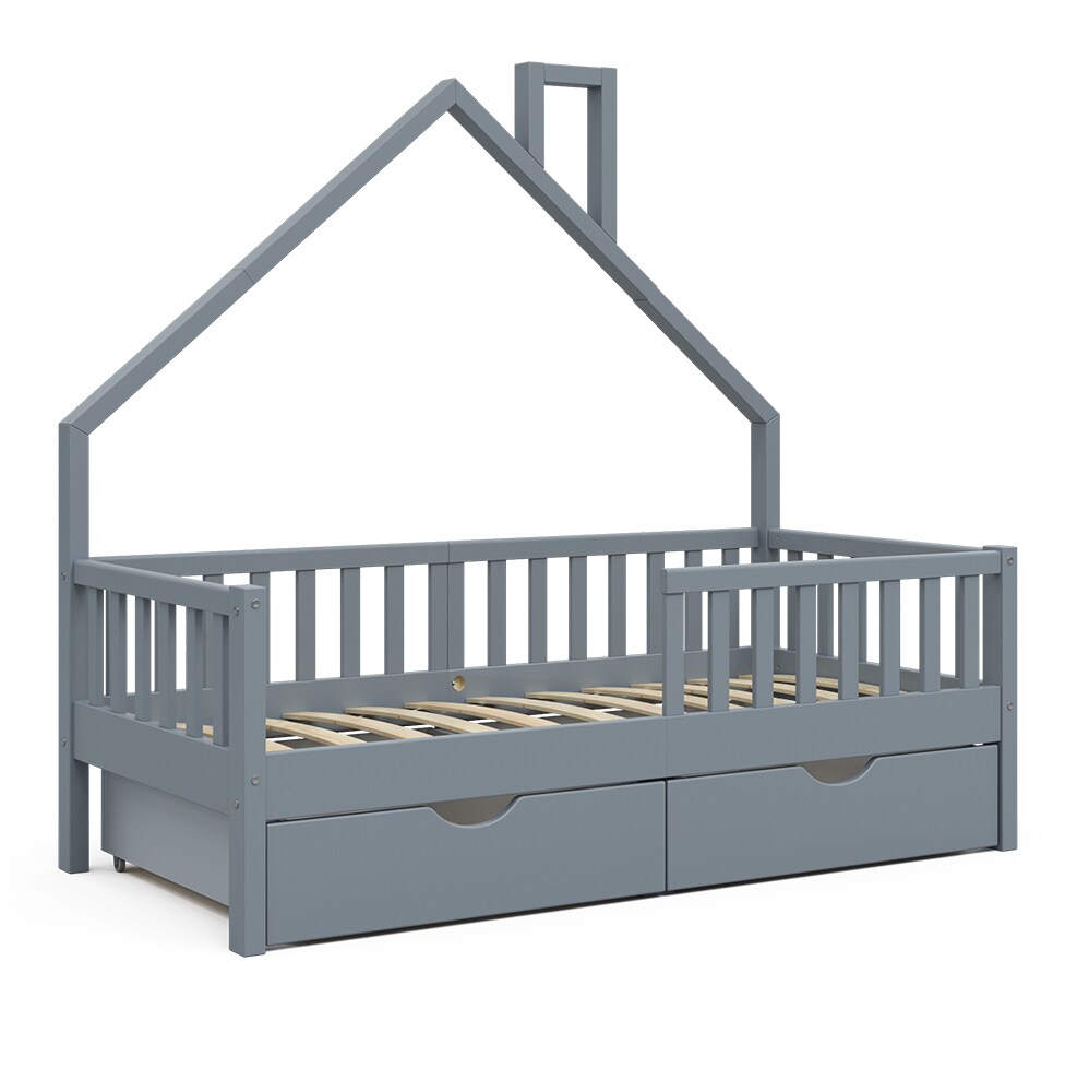 VitaliSpa Hausbett Kinderbett Spielbett Noemi 80x160cm Schubladen Rausfallschutz