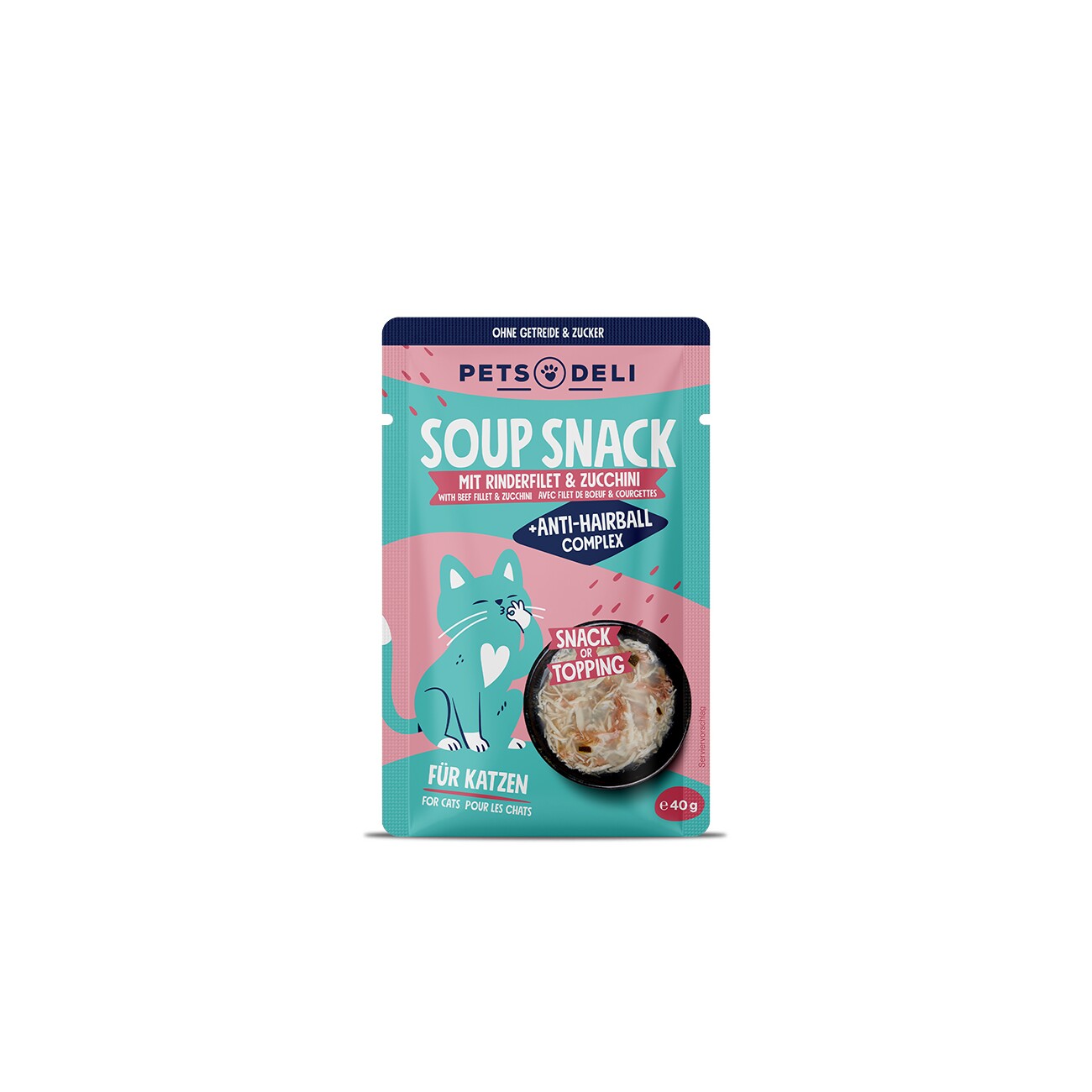 Pets Deli Snack Katze Adult Functional Suppe Anti-Hairball Rind 12x40 g