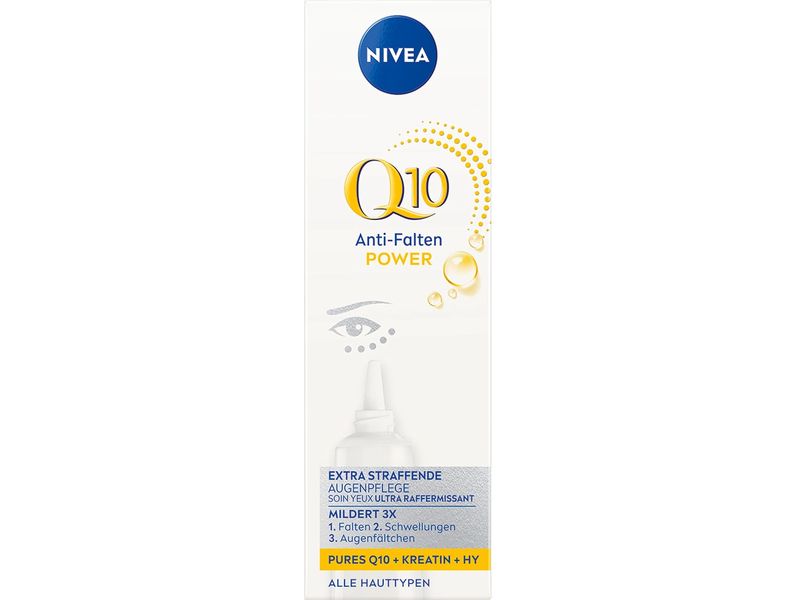 NIVEA Augencreme Q10 Power Anti-Falten 15 ml Leichte Augenpflege mit 100% hautidentischem Q10 und Kreatin