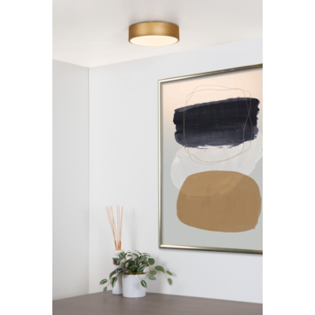 Lucide UNAR plafonnière Ø 20 cm LED dimb. 2700K 3 StepDim mat goud / Messing